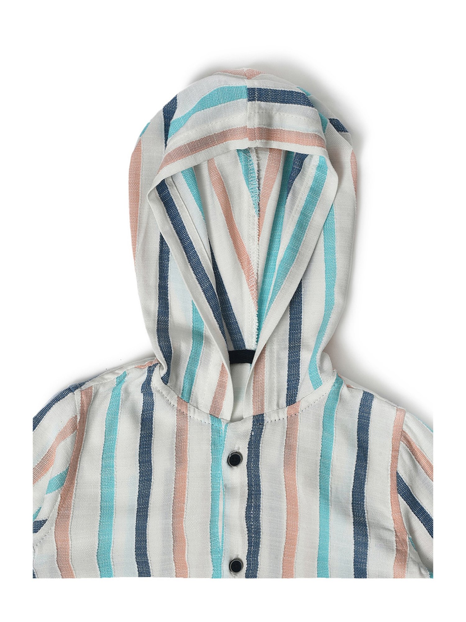 MiArcus Kids White Striped Full Sleeves Shirt with T-Shirt