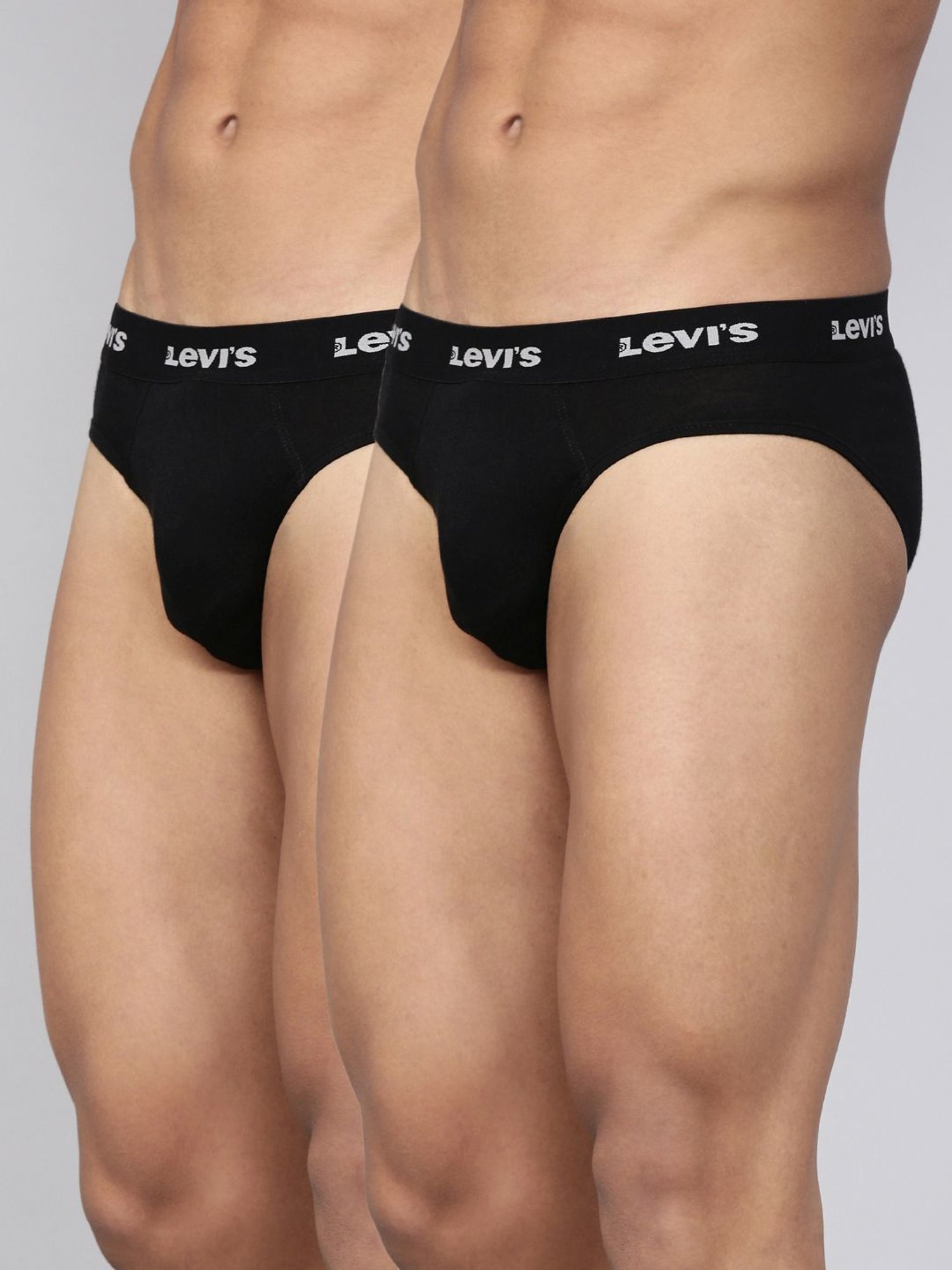 Levi's Black Cotton Regular Fit Briefs - Pack Of 2