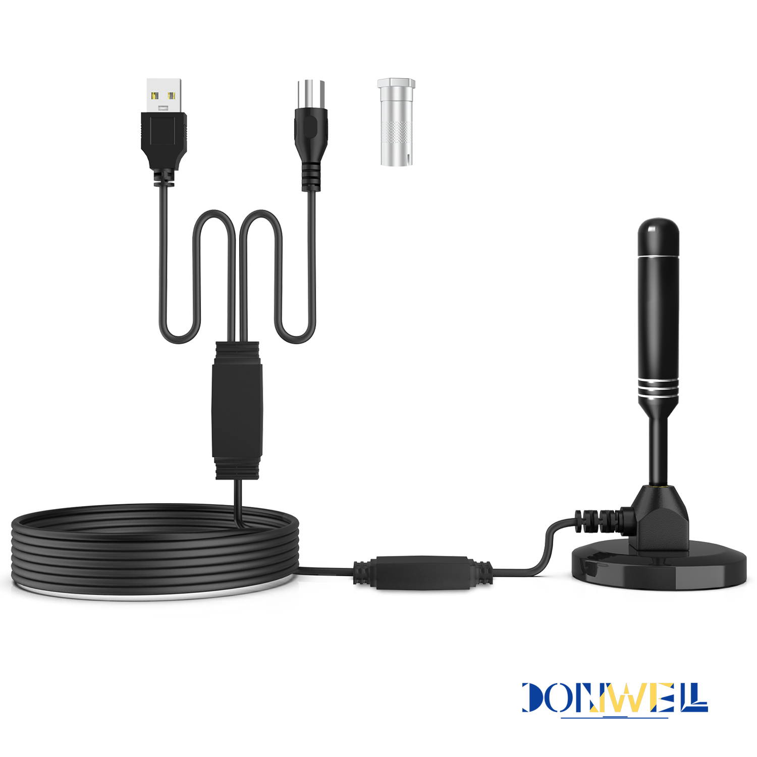 Donwell Digital TV Antenna Indoor HDTV Amplified Digital TV Antenna Enhanced 4K 1080P Up to 300 Miles of Local Channels, Black