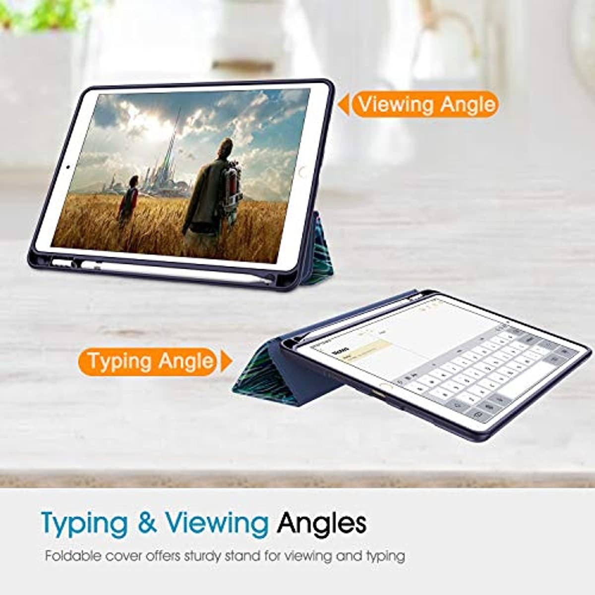 Fintie SlimShell Case for iPad Air 3rd Gen 10.5" 2019 / iPad Pro 10.5 Inch 2017 with Built-in Pencil Holder - Lightweight Smart Stand Soft TPU Back Cover, Auto Wake/Sleep (Jungle Night)