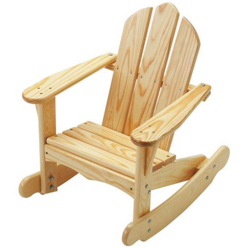 Little Colorado 141UNF Durable Handcrafted Knotty Pine Kids Outdoor Patio Classic Adirondack Rocking Chair for Children Ages 2 to 7 Years, Unfinished