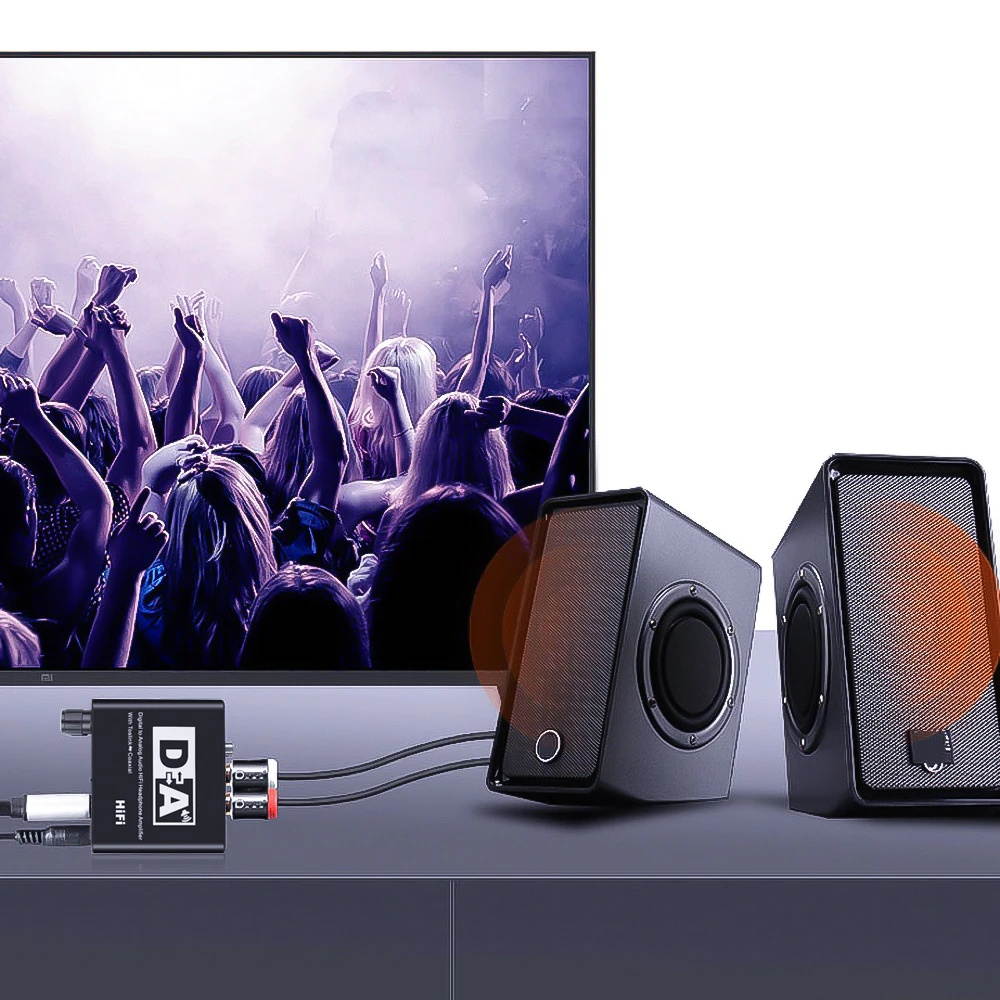 Caldecott Digital to Analog Audio Adapter Converter DAC Optical Toslink Coaxial Bi-directional Switch RCA 3.5mm Jack