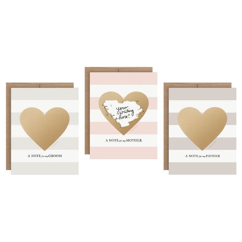 3ct Heart Shaped Family Scratch-off Greeting Cards