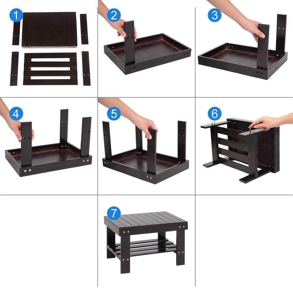 High Grade Wooden Bamboo Child Bench Safe Stool Storage Home Shoe Fishing Bath