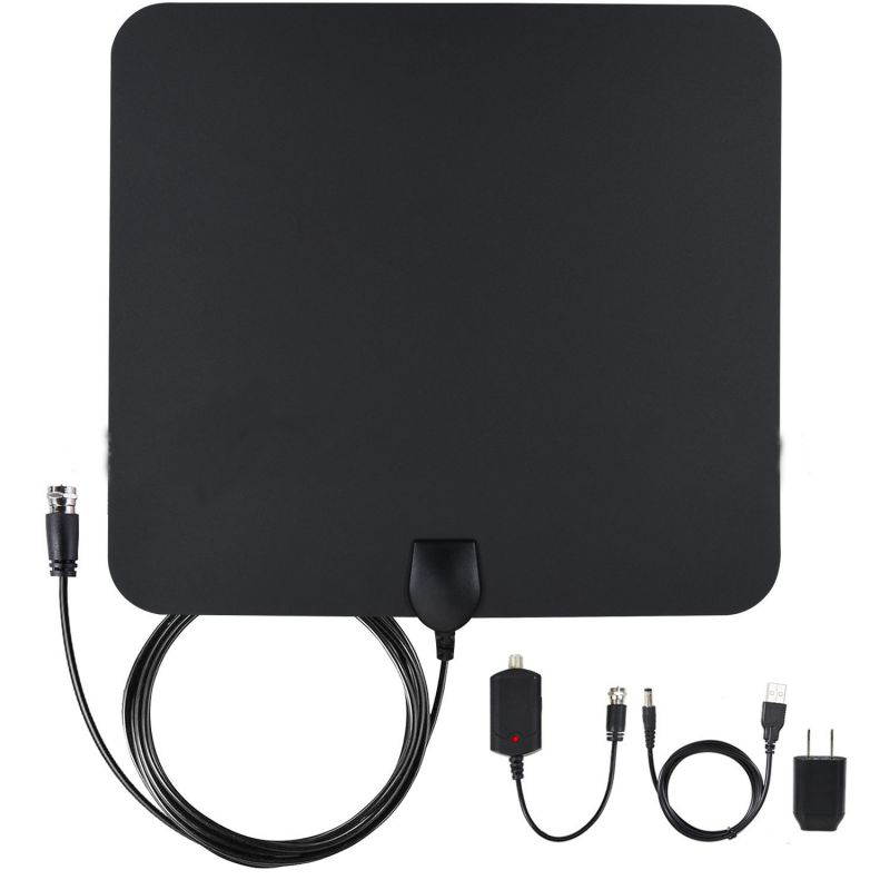 Indoor HDTV Antenna with Built-in Signal Amplifier 16.5 Feet Long Cable