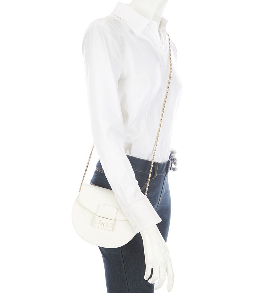 Furla Metropolis Leather Round Mini Crossbody Bag