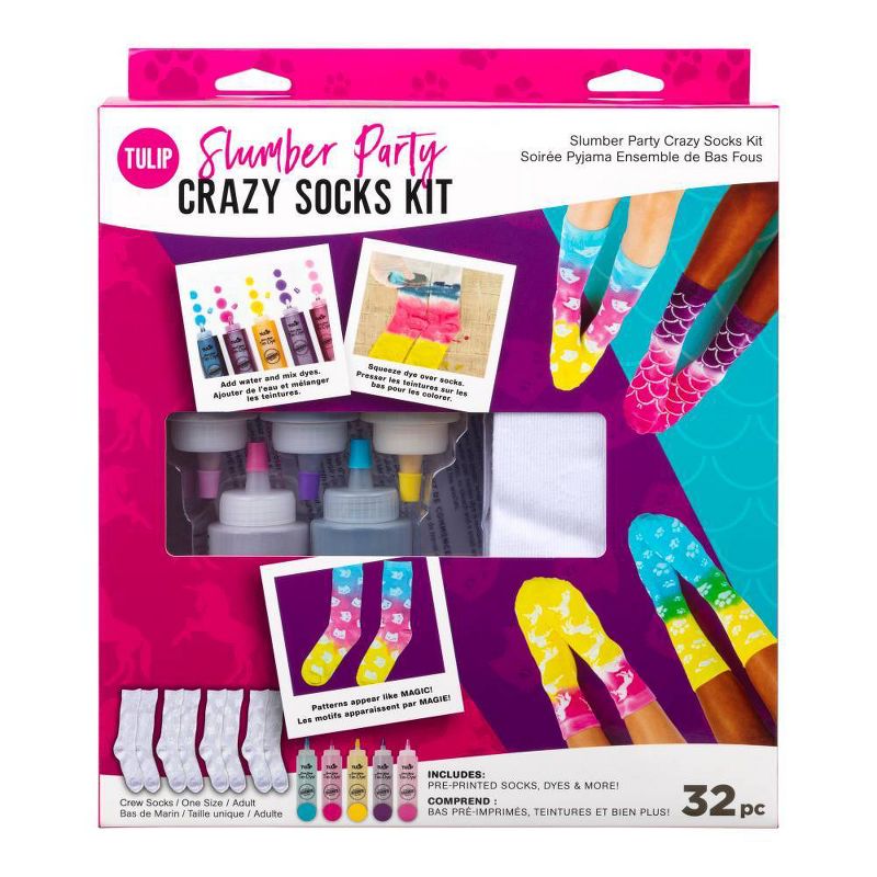Tulip 32pc Slumber Party Crazy Socks Tie-Dye Kit