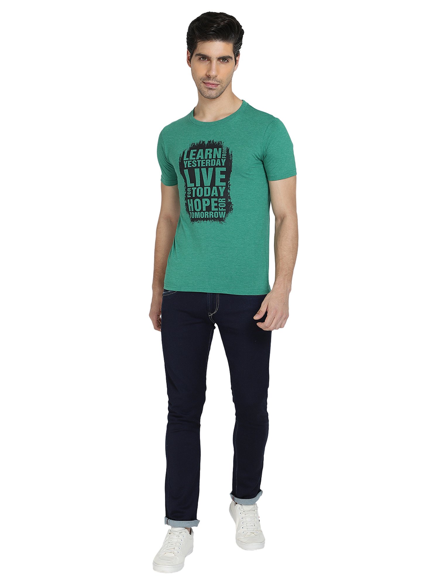 Dyca Grey & Green Crew T-Shirt - Pack of 2