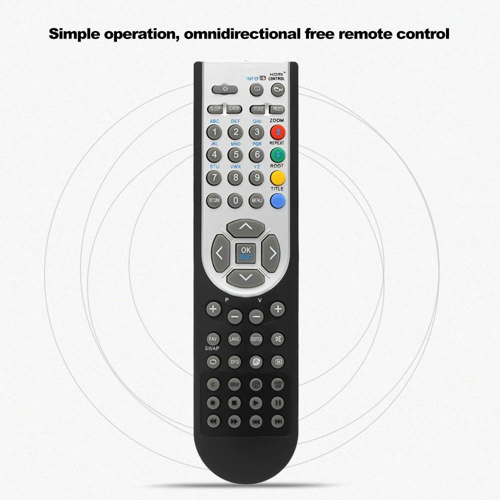 RC1900 Remote Control for OKI HITACHI ALBA CELCUS LUXOR GRUNDIG SHARP JMB TELEFUNKEN BUSH TECHWOOD AKAI NEVIR SANYO LCD LED Plasma Smart TV Black