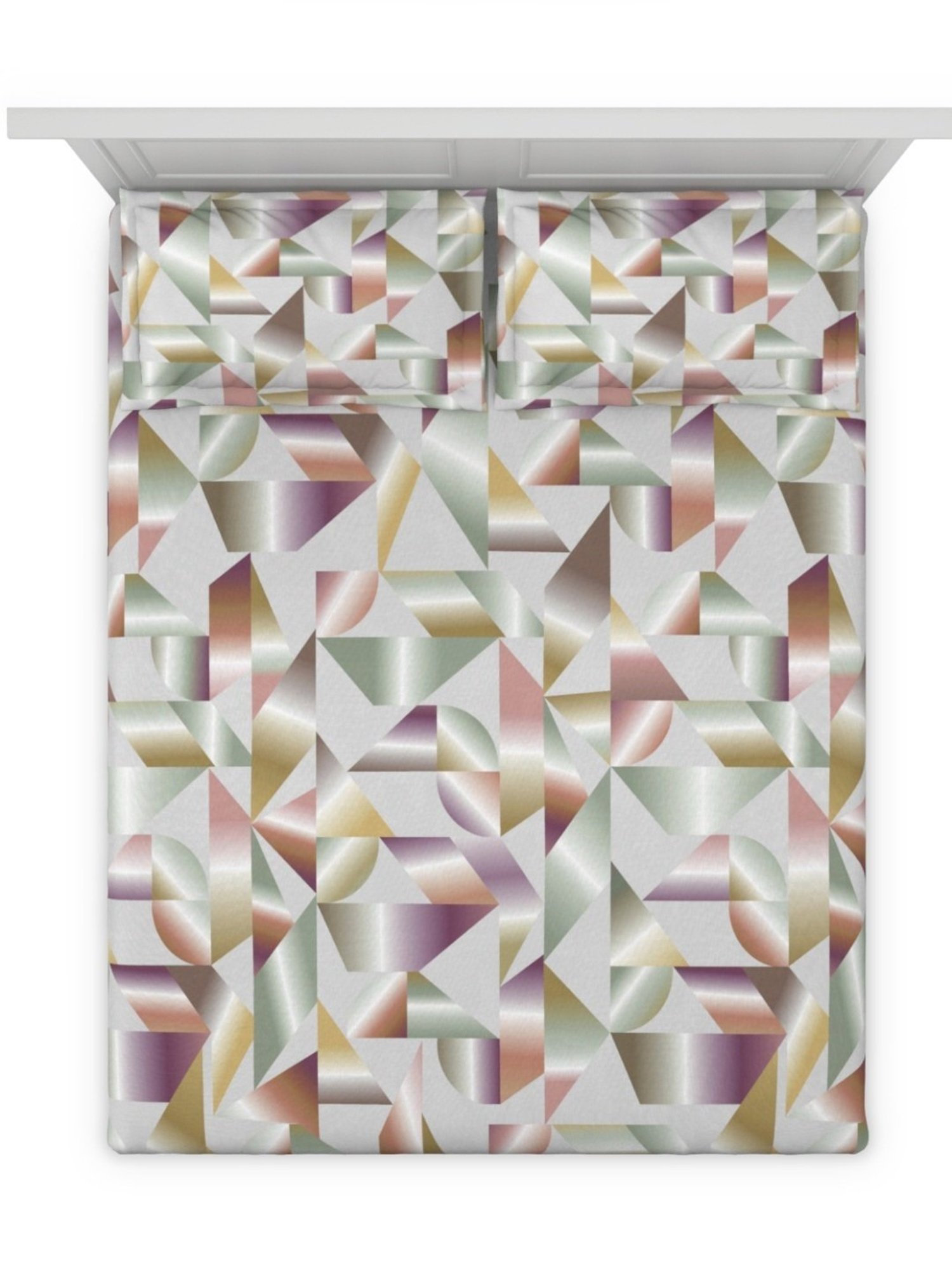 DDecor Abstract Purple 136 TC Cotton Queen Bedsheet with 2 Pillow Covers