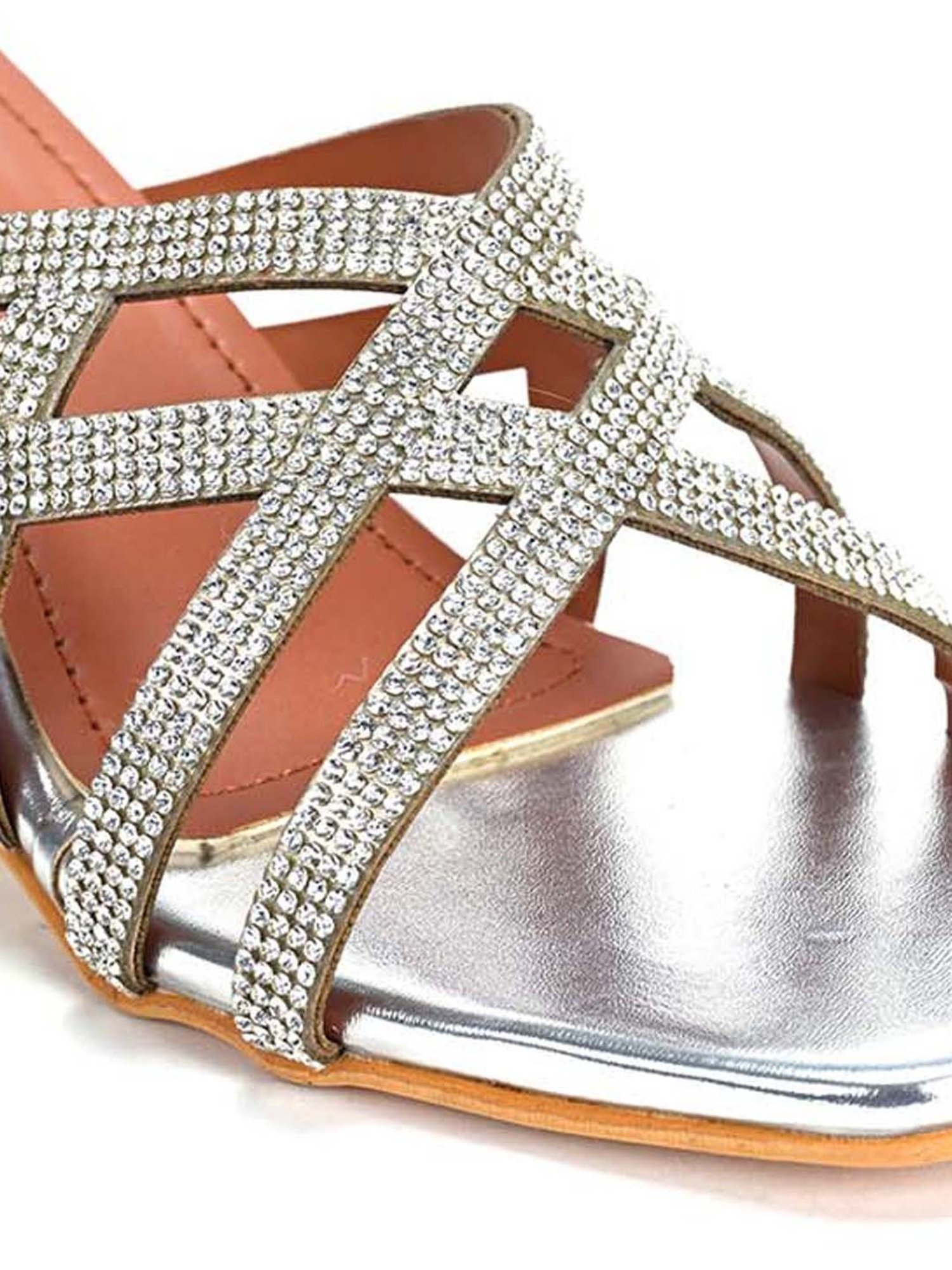 Scentra Women's Silver Casual Sandals