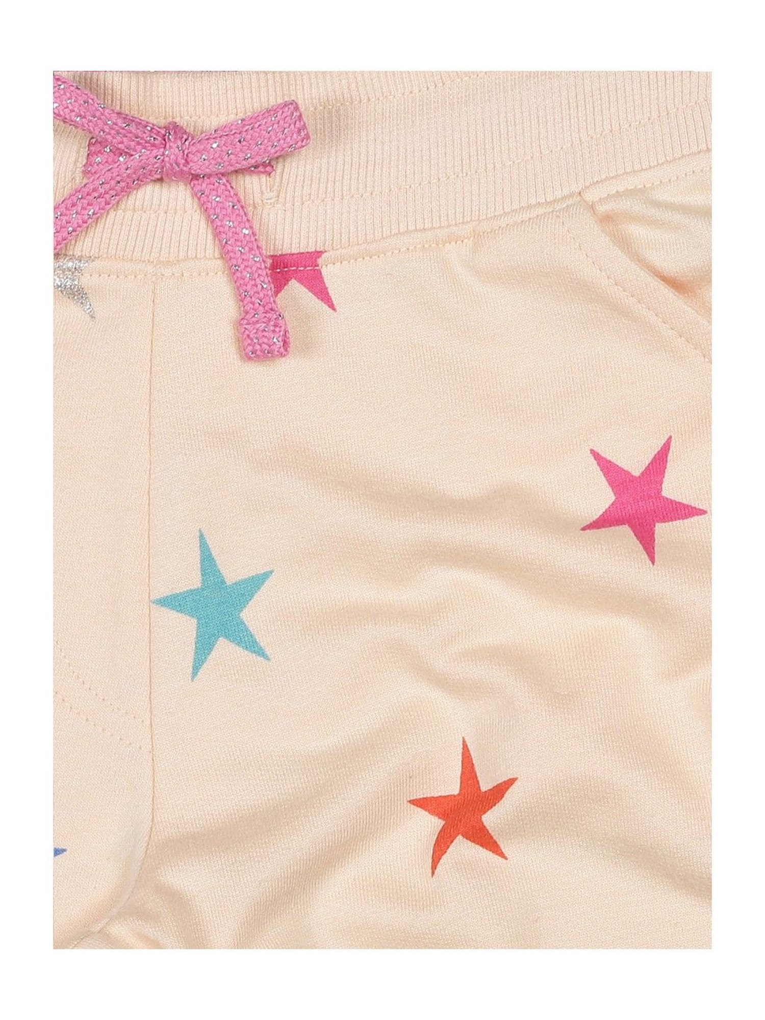 Plum Tree Girls Peach Printed  Joggers