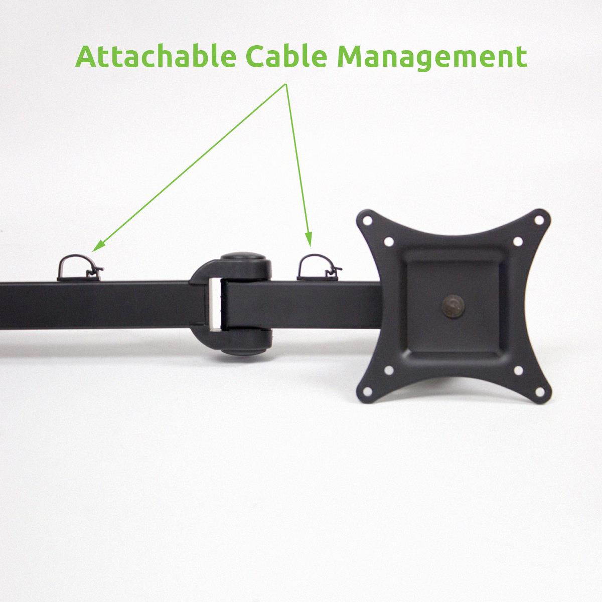 NavePoint Articulating Triple LCD Monitor Mount Stand C-Clamp Holds 3 Monitors Up To 24-Inches Black