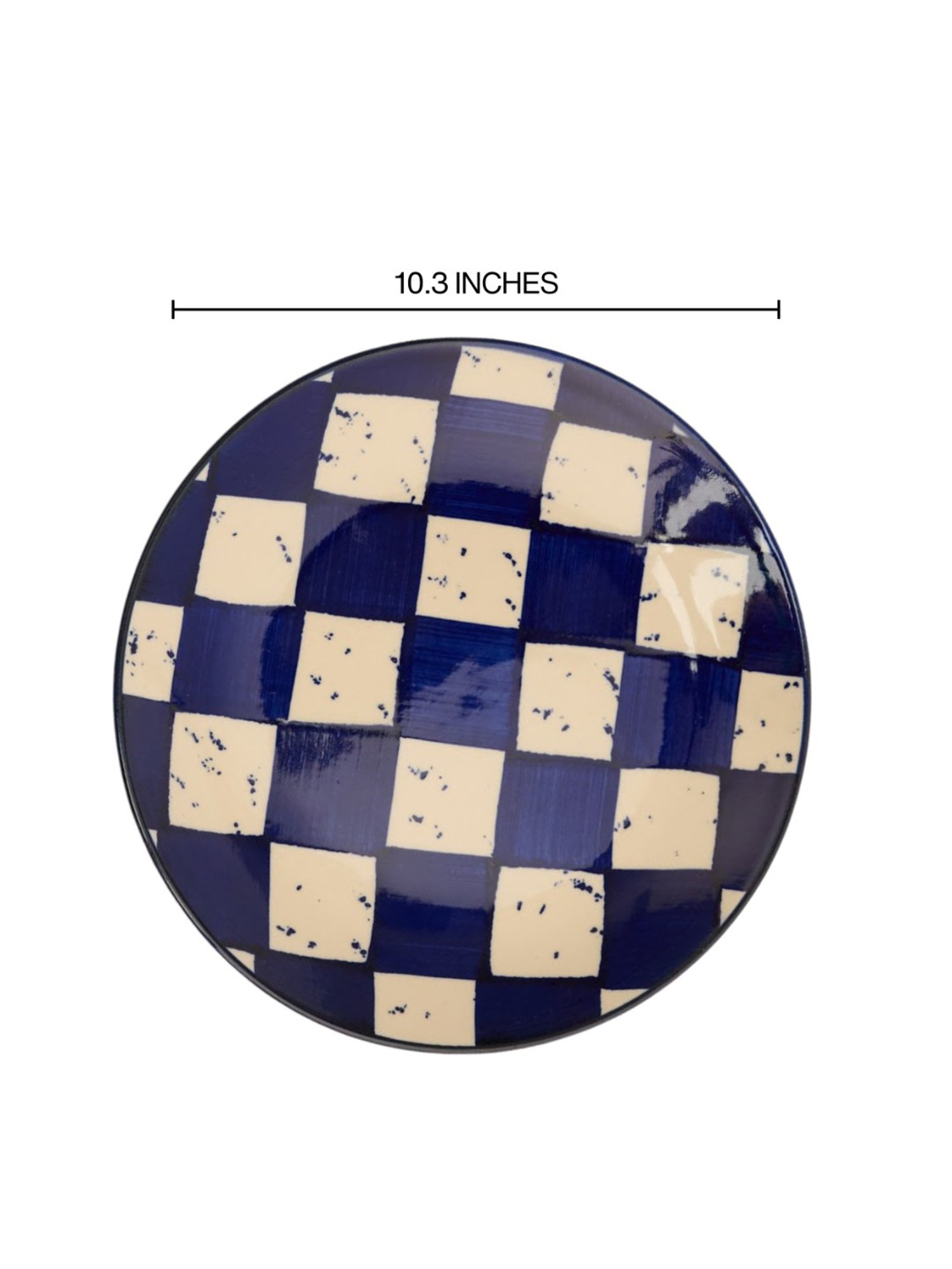 Nestasia Premium Quality Mandala Yellow Spiral Printed Square Shaped Ceramic Plate With Handle