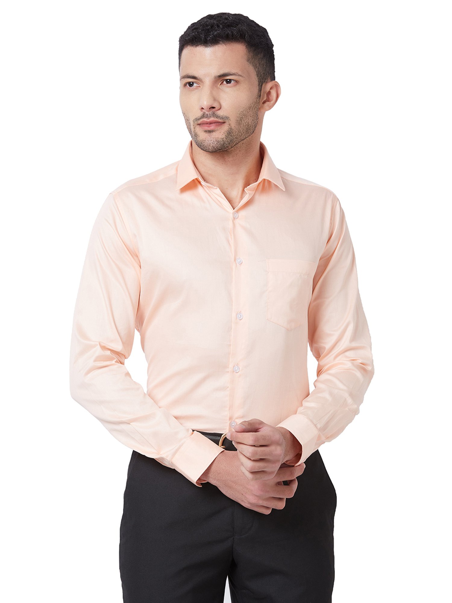 Kenneth Cole Antique Coral Slim Fit Cotton Shirt