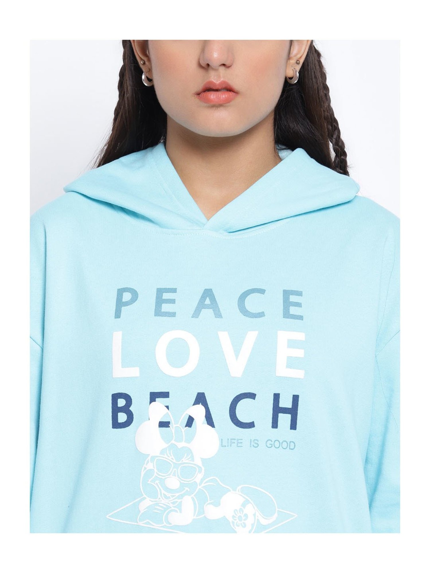 Lil Tomatoes Kids Sky Blue Printed Full Sleeves Sweatshirt