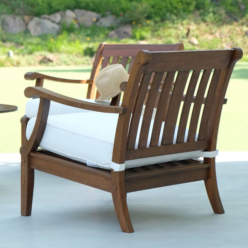 Sopra 2pc Wood Patio Lounge Chair with Cushion - White - Cambridge Casual