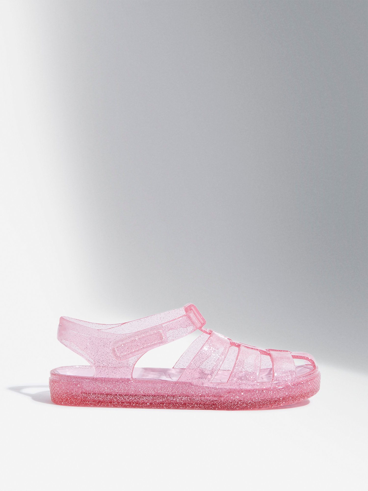 Yellow by Westside Pink Shimmer Vinyl Multi-Strap Sandals