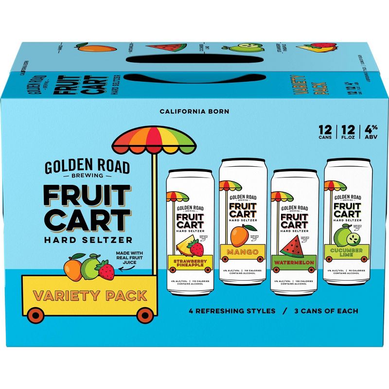 Golden Road Fruit Cart Hard Seltzer Variety Pack - 12pk/12 fl oz Cans