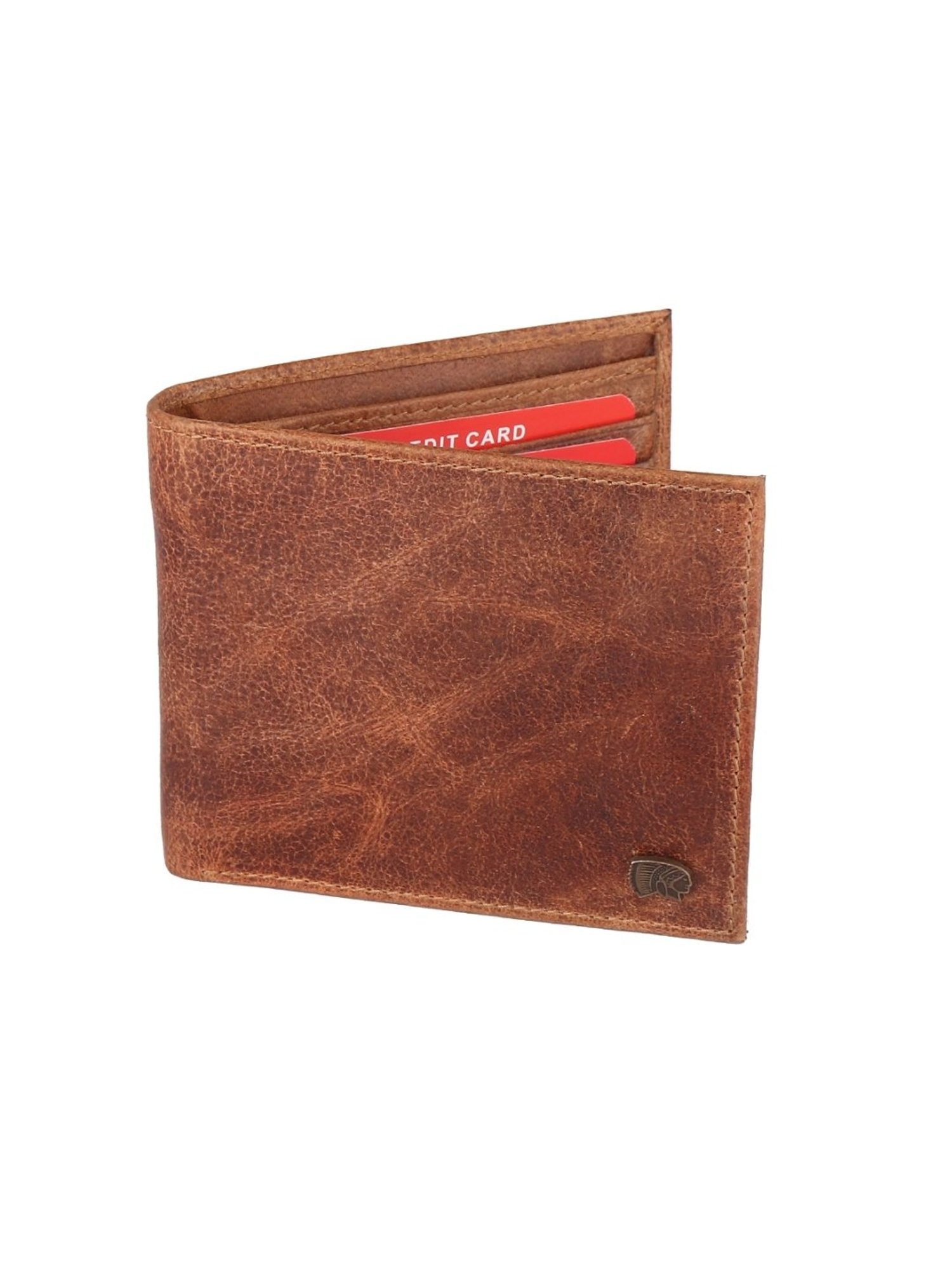 Red Chief Tan Faded Leather Bi-Fold Wallet for Men