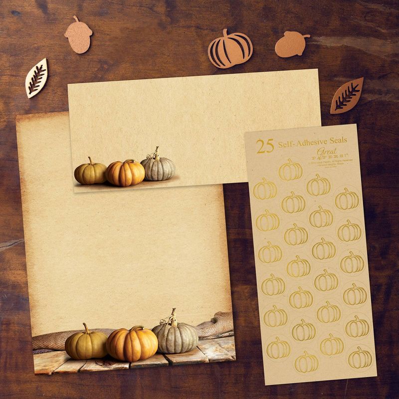 25ct Fall Pumpkins Stationery Kit