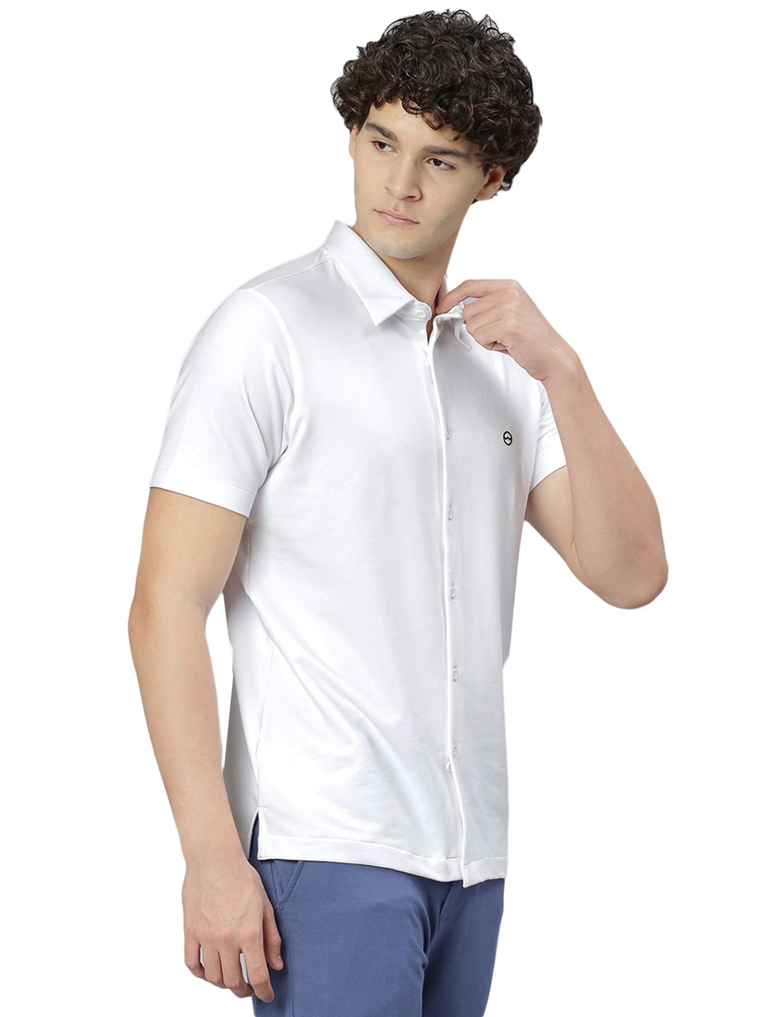 Slowave White Regular Fit Shirt