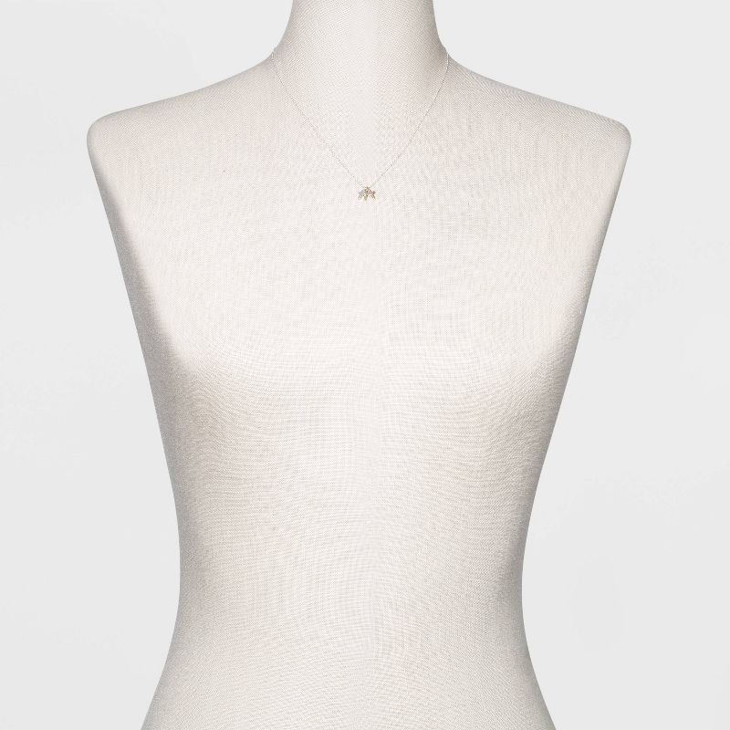 Sterling Silver Triple Cross Tri Tone Necklace - Silver