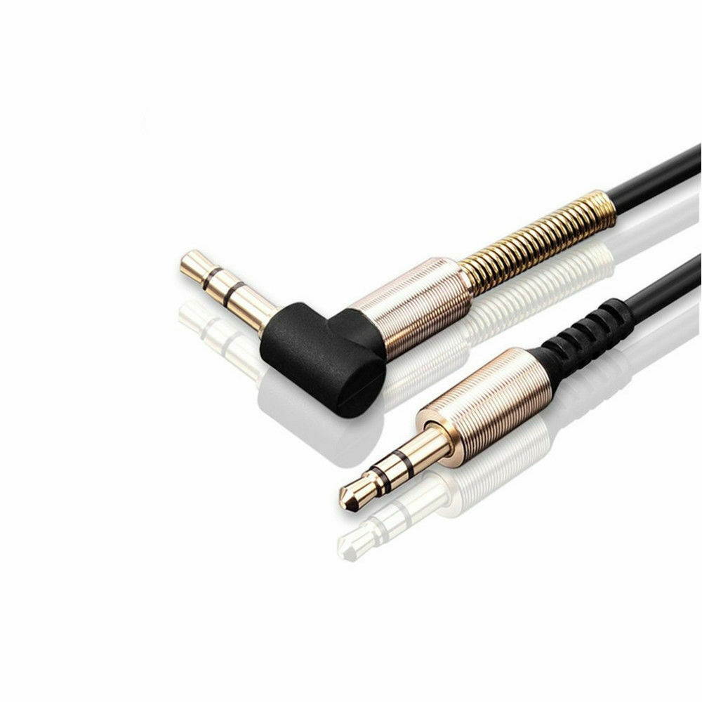 3.5mm Male to M Aux Cable Cord L-Shaped Right Angle Car Audio Headphone Jack