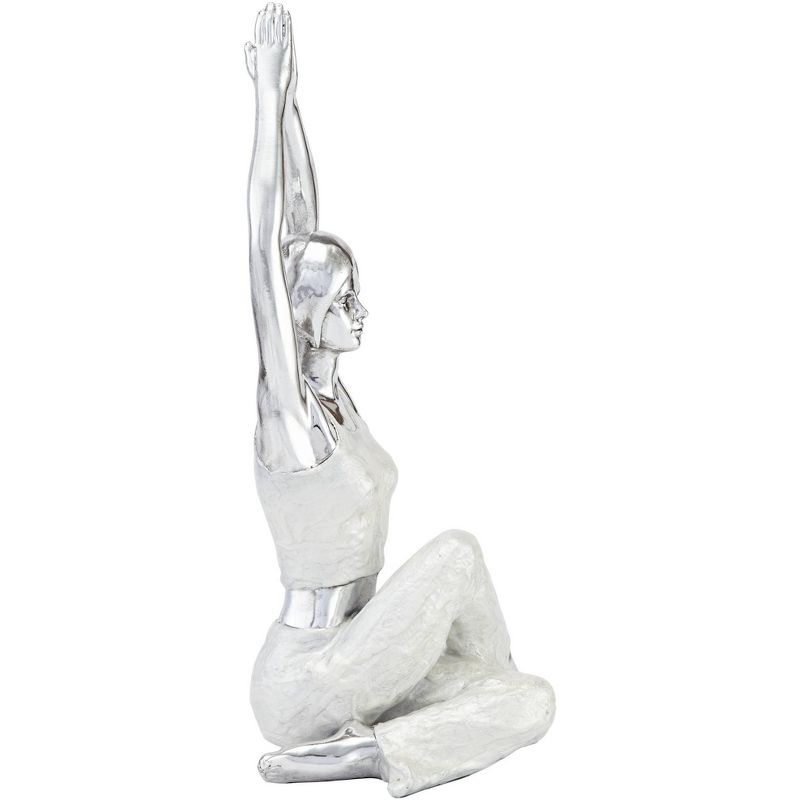 Dahlia Studios Gomukhasana Cow Face Yoga Pose 16 1/2" High Silver Sculpture