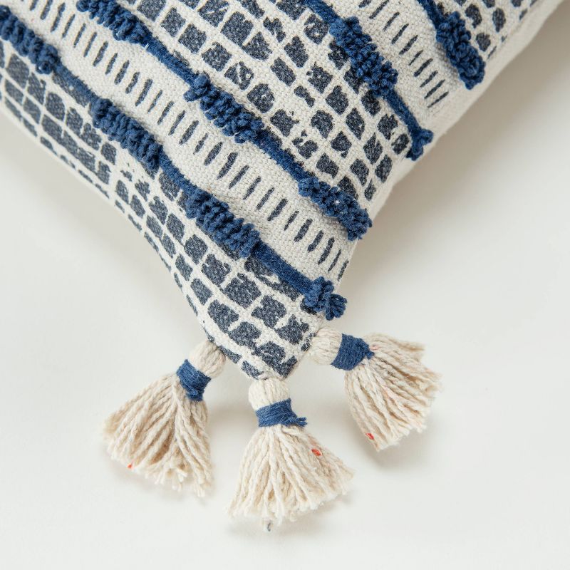 20"x20" Irregular Geometric Striped Polyester Filled Pillow Navy - Donny Osmond Home