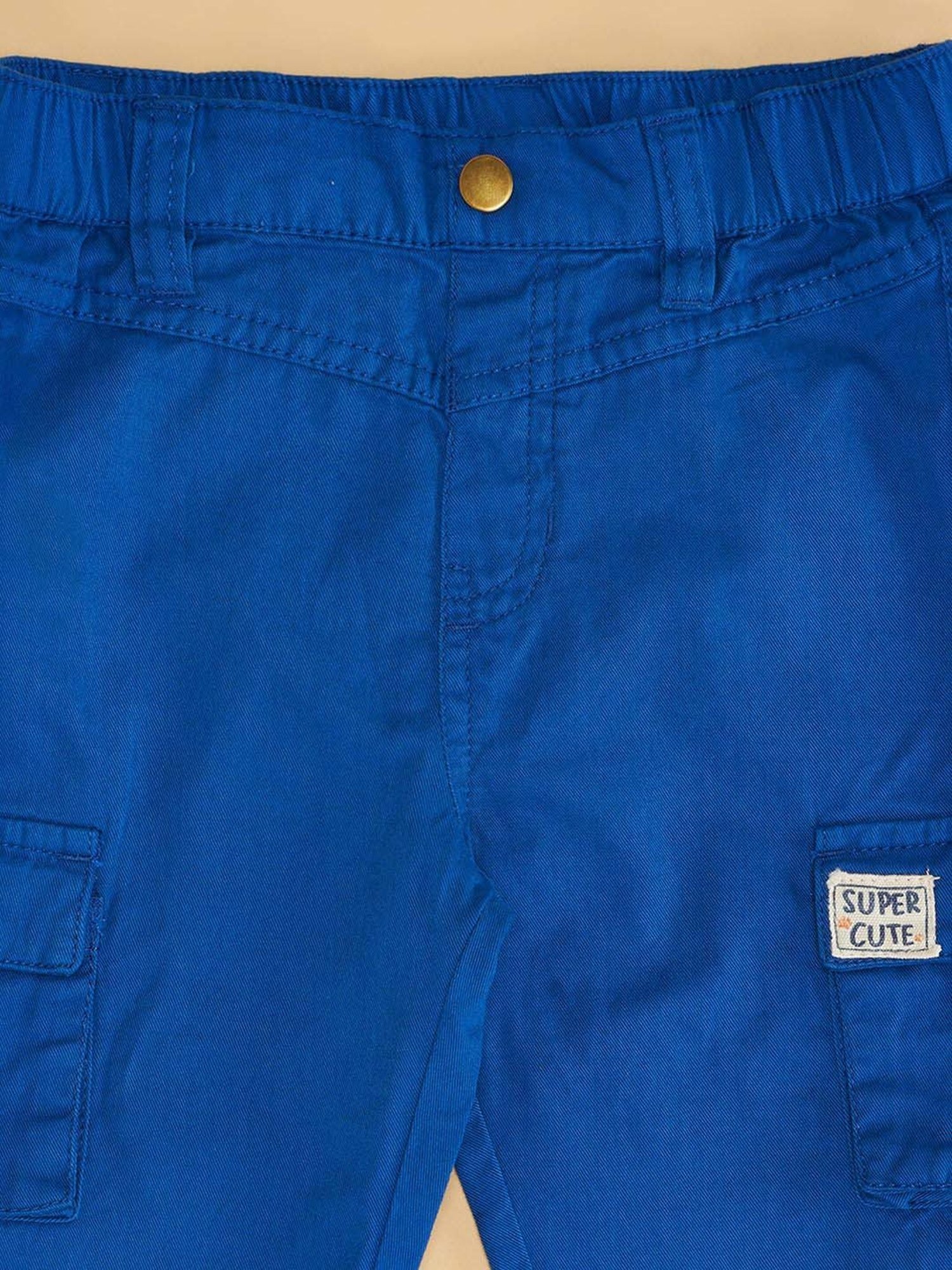 Pantaloons Baby Kids Classic Blue Cotton Regular Fit Pant