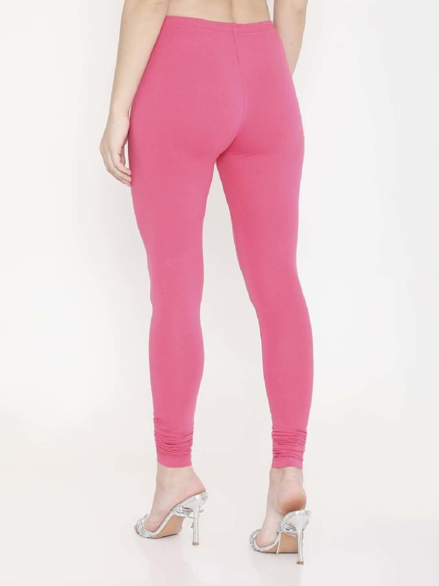 FEELINGS Pink Plain Churidar Leggings