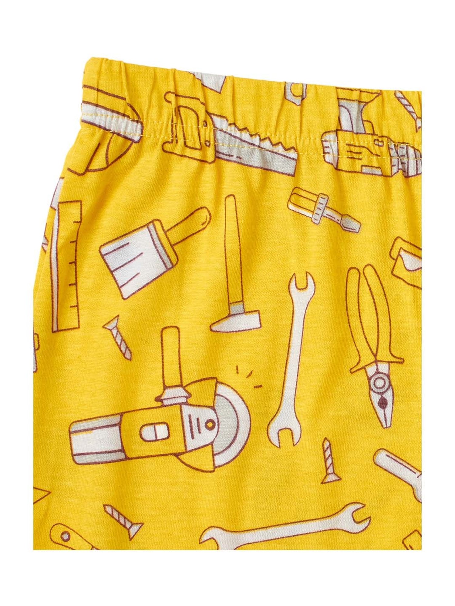 Cub McPaws Boys Mustard Cotton Printed Full Sleeves T-Shirt Set