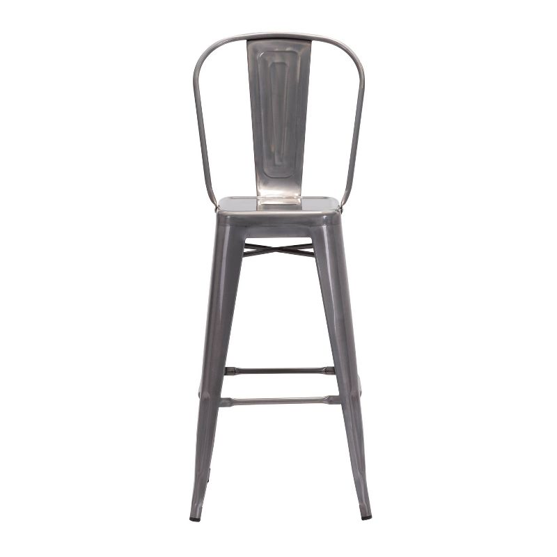Set of 2 Industrial Gunmetal Steel Barstools - Zm Home