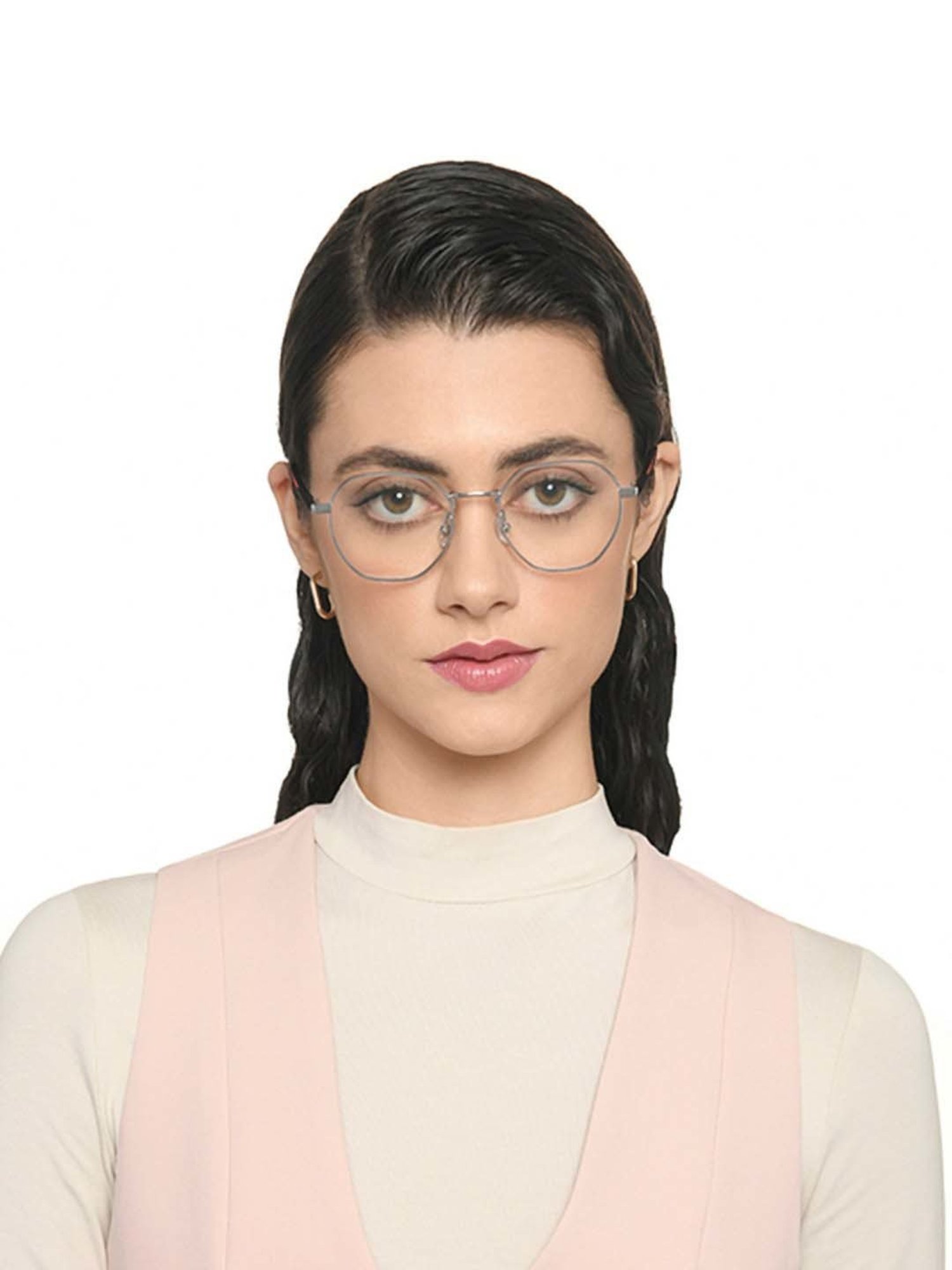 Lenskart Blu Silver Geometric Blue Light Protection Unisex Reading Glasses