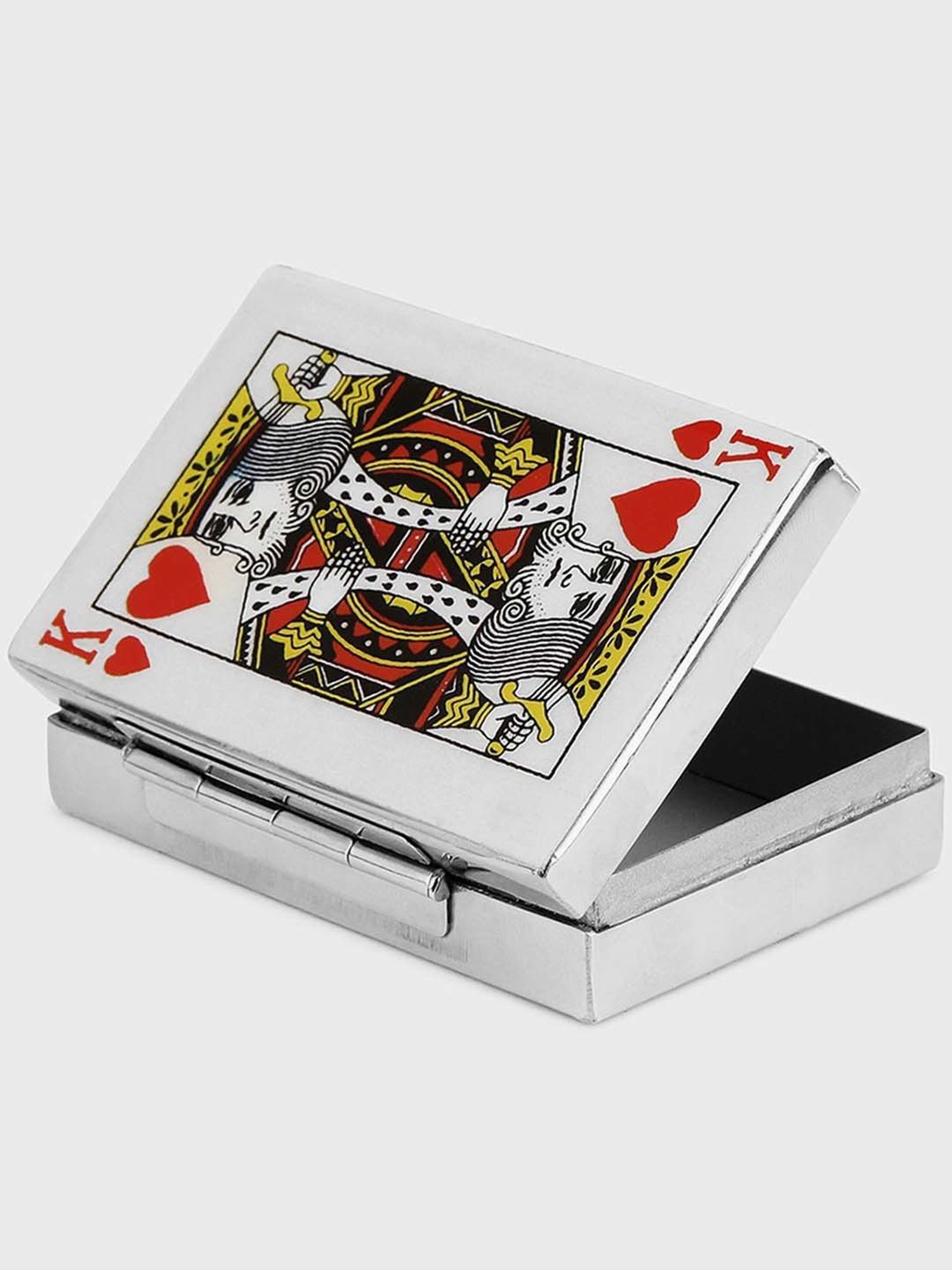 Fabindia Home Vivaram Multicolor Metal Box With Playing King Cards - Set of 53