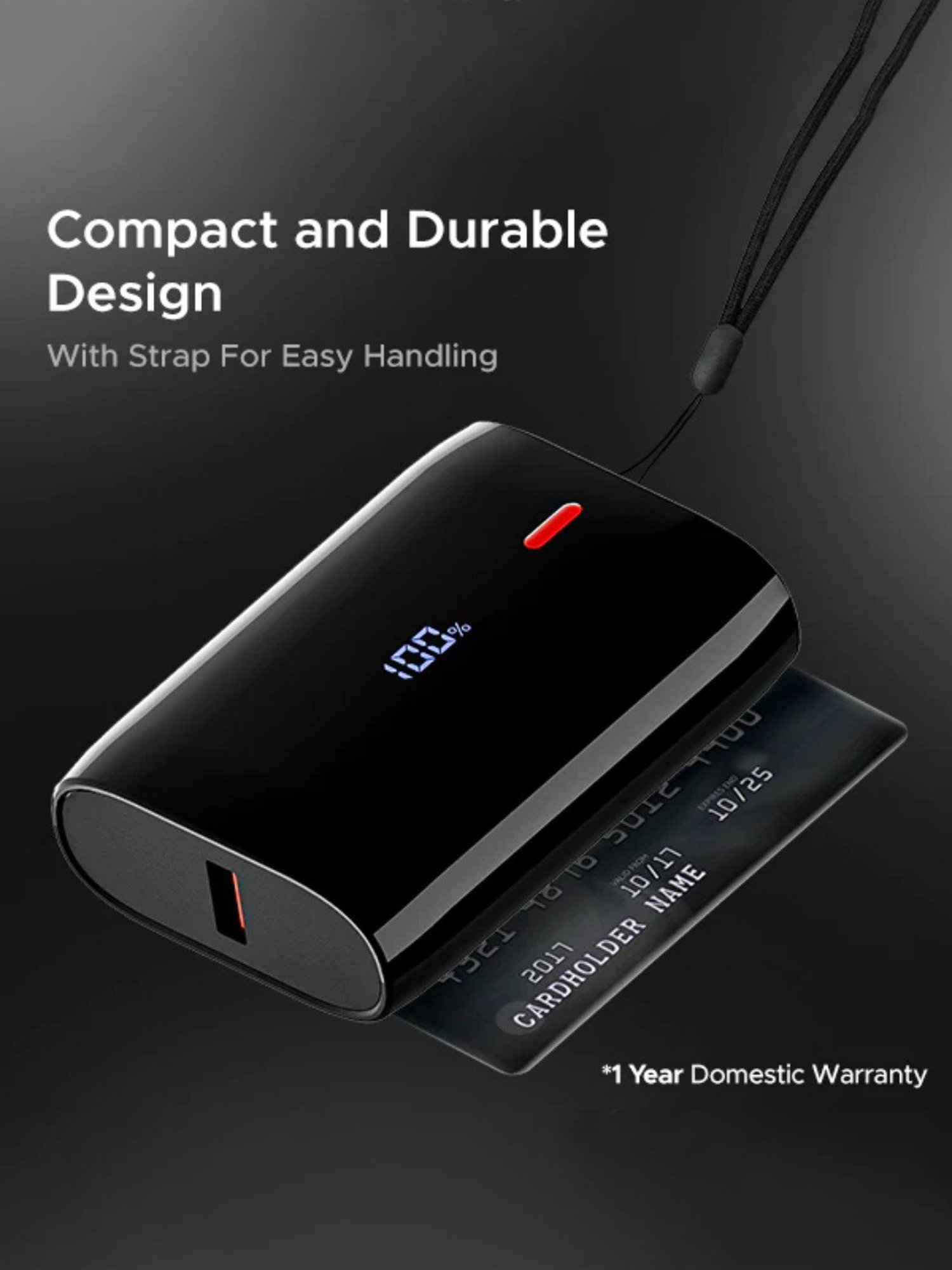 Boat EnergyShroom PB300 Air 10000mAh Powerbank With 2-Way 22.5W Fast Charging (Black)