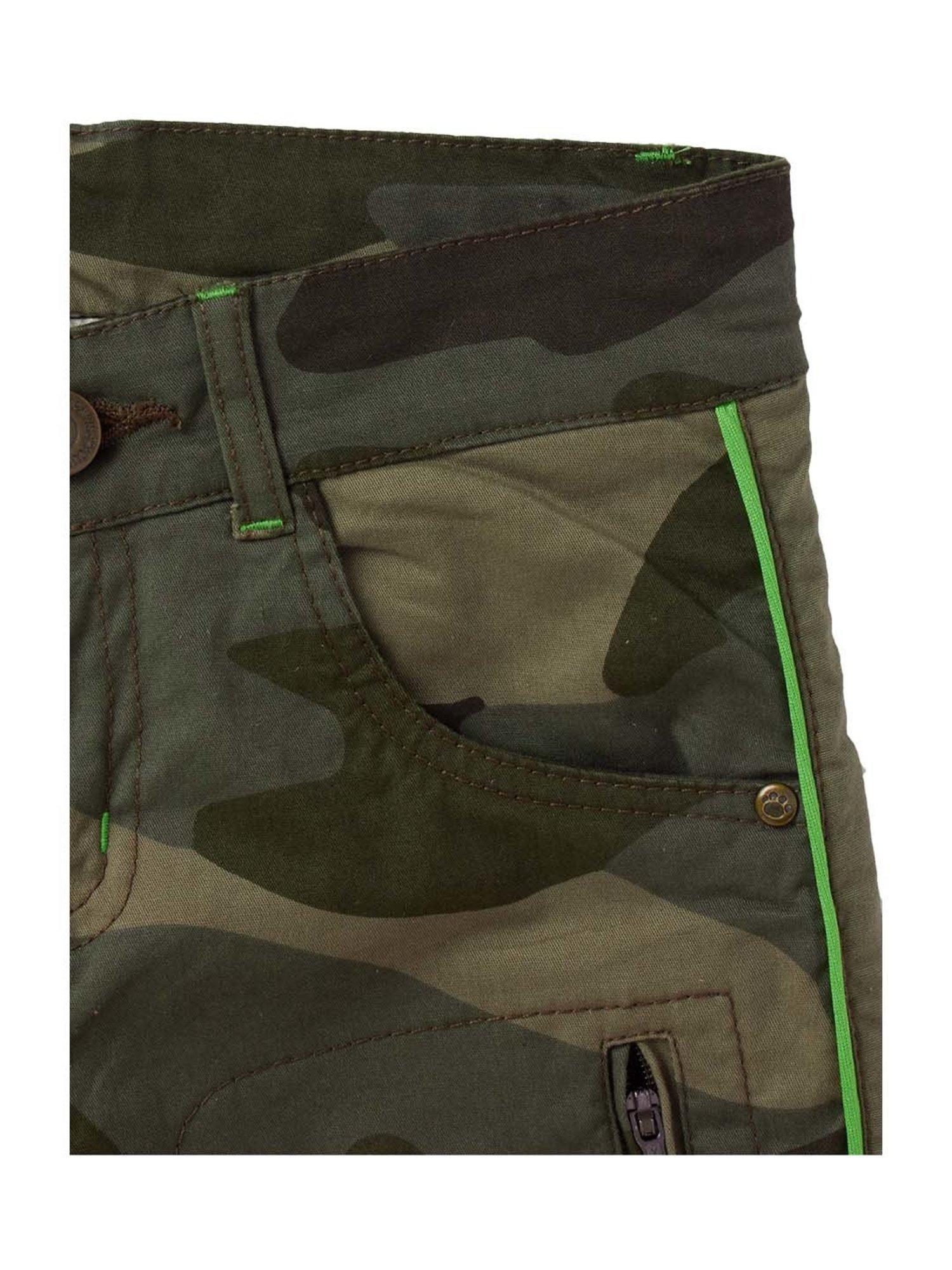 Cub McPaws Kids Multicolor Cotton Camouflage Shorts