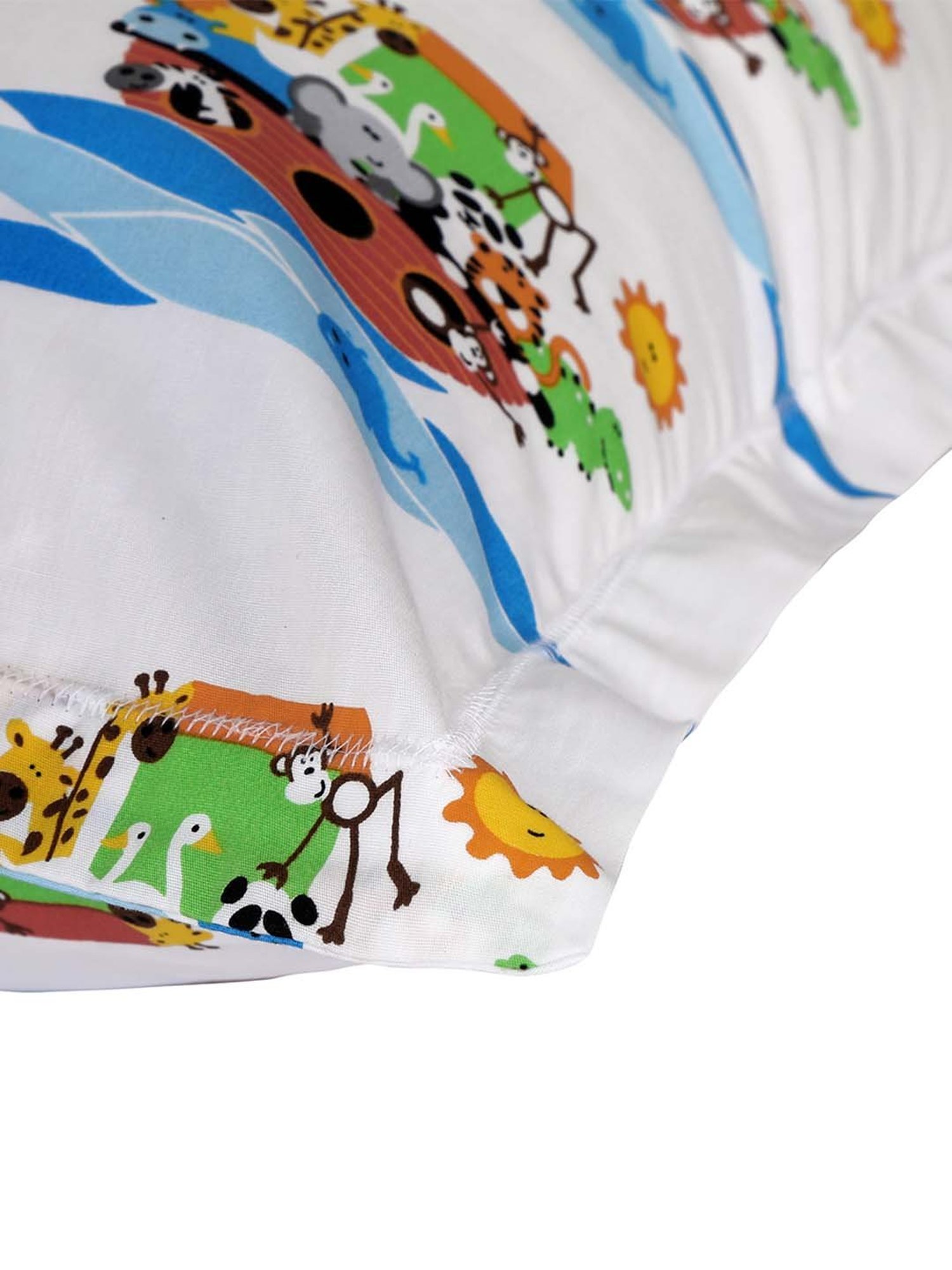 Nigh Nigh Noah Multicolor Cotton 300 TC Kids Bed Linen Set