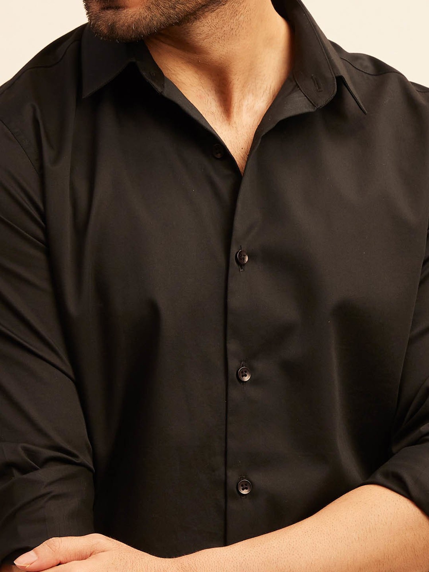 The Bleu Label Black Slim Fit Shirt