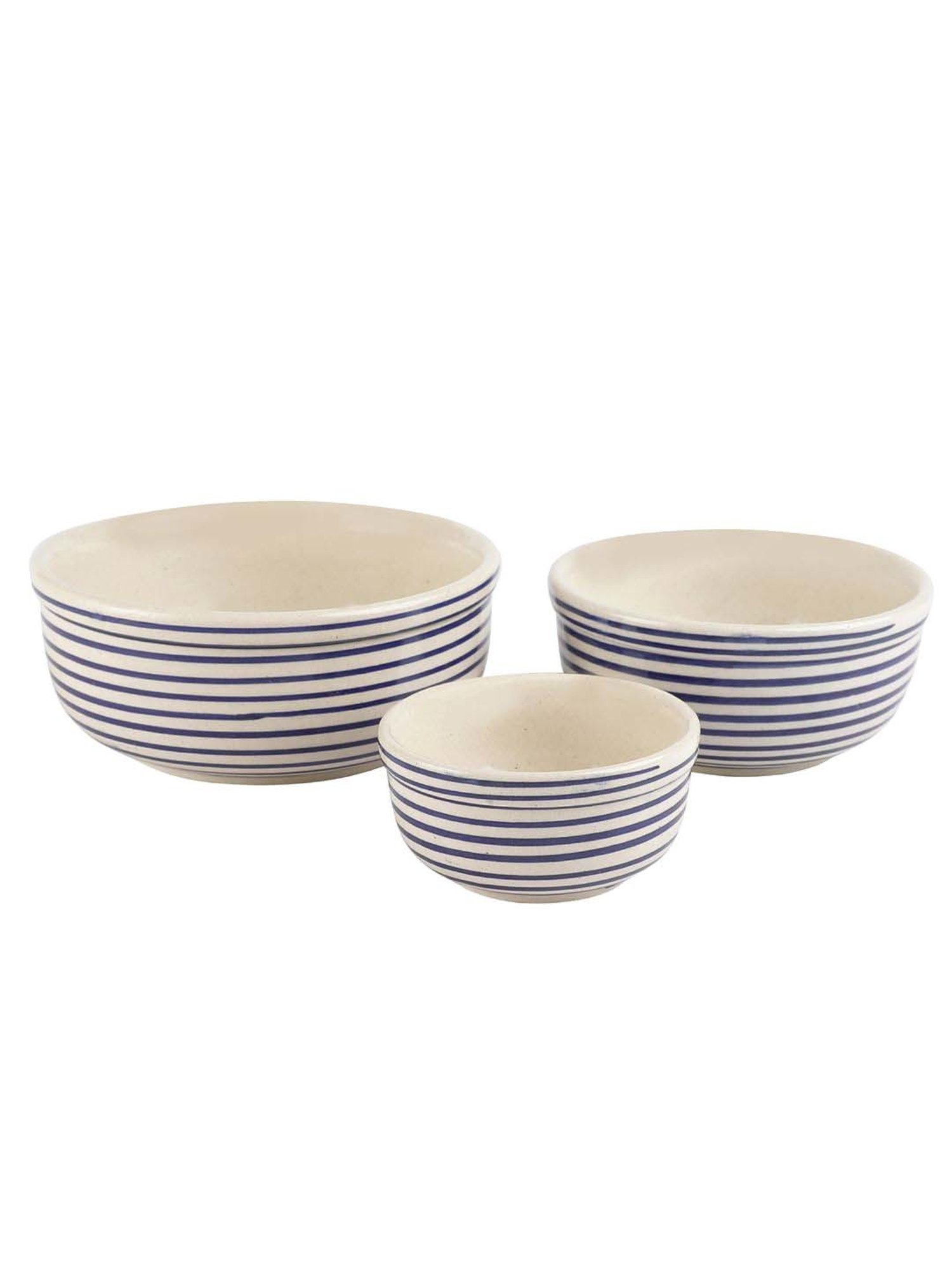 VarEesha Parikrama Blue & White Ceramic Serving Bowl - St of 3