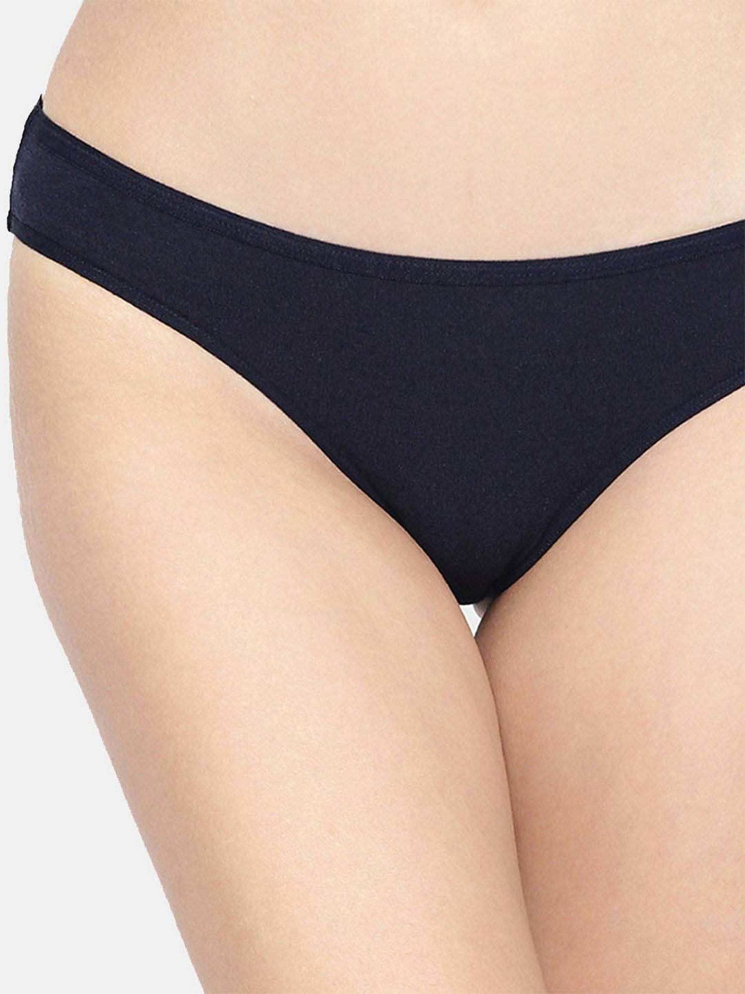 Inner Sense Navy & Beige Plain Bikini Panty - Pack Of 2