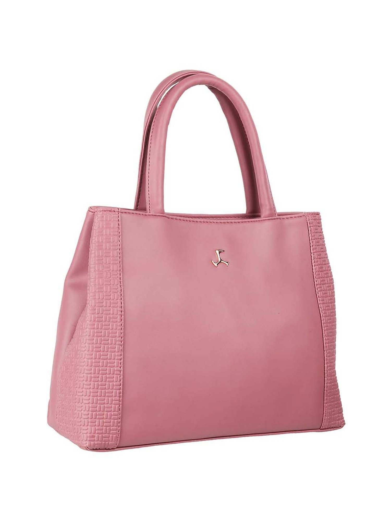 Mochi Pink Textured Medium Handbag