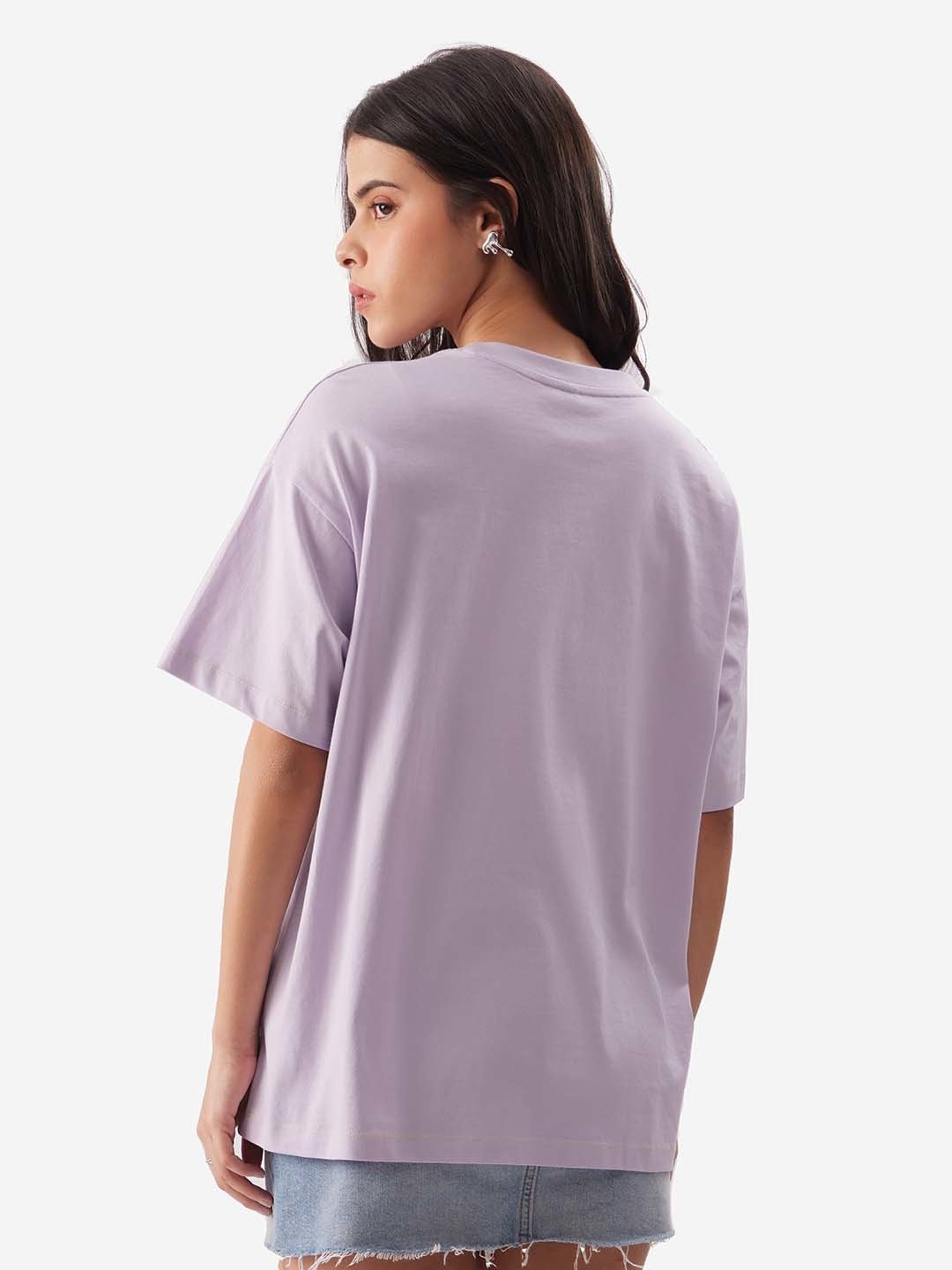 The Souled Store Purple Cotton Printed T-Shirt
