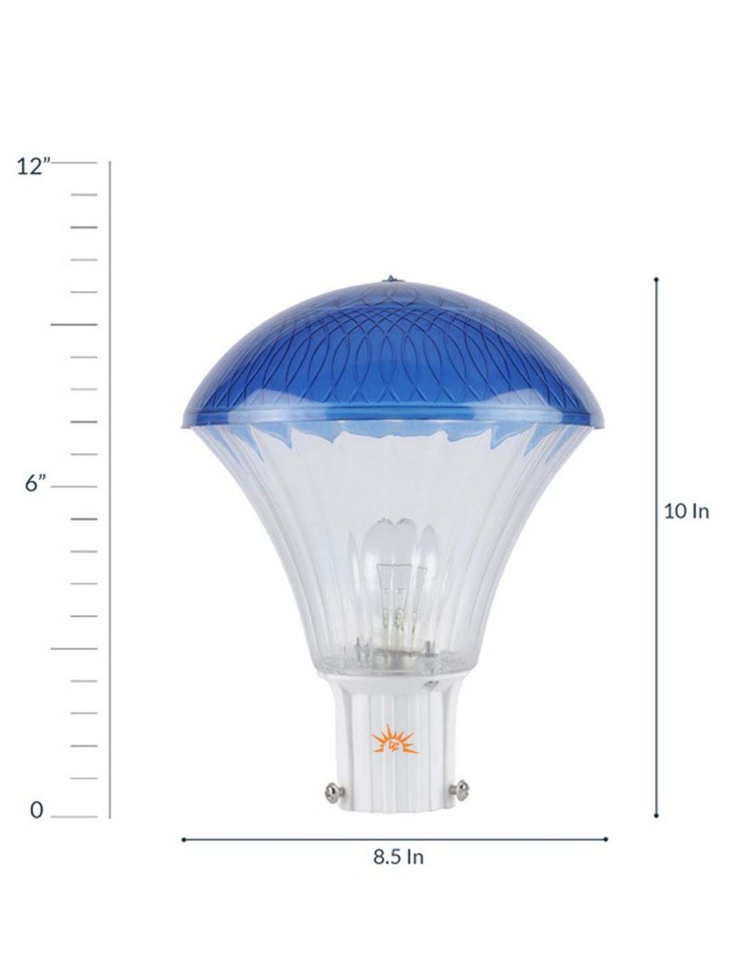 Pure Home and Living Grey Glass Trophy Shaped Table Lamp Stand