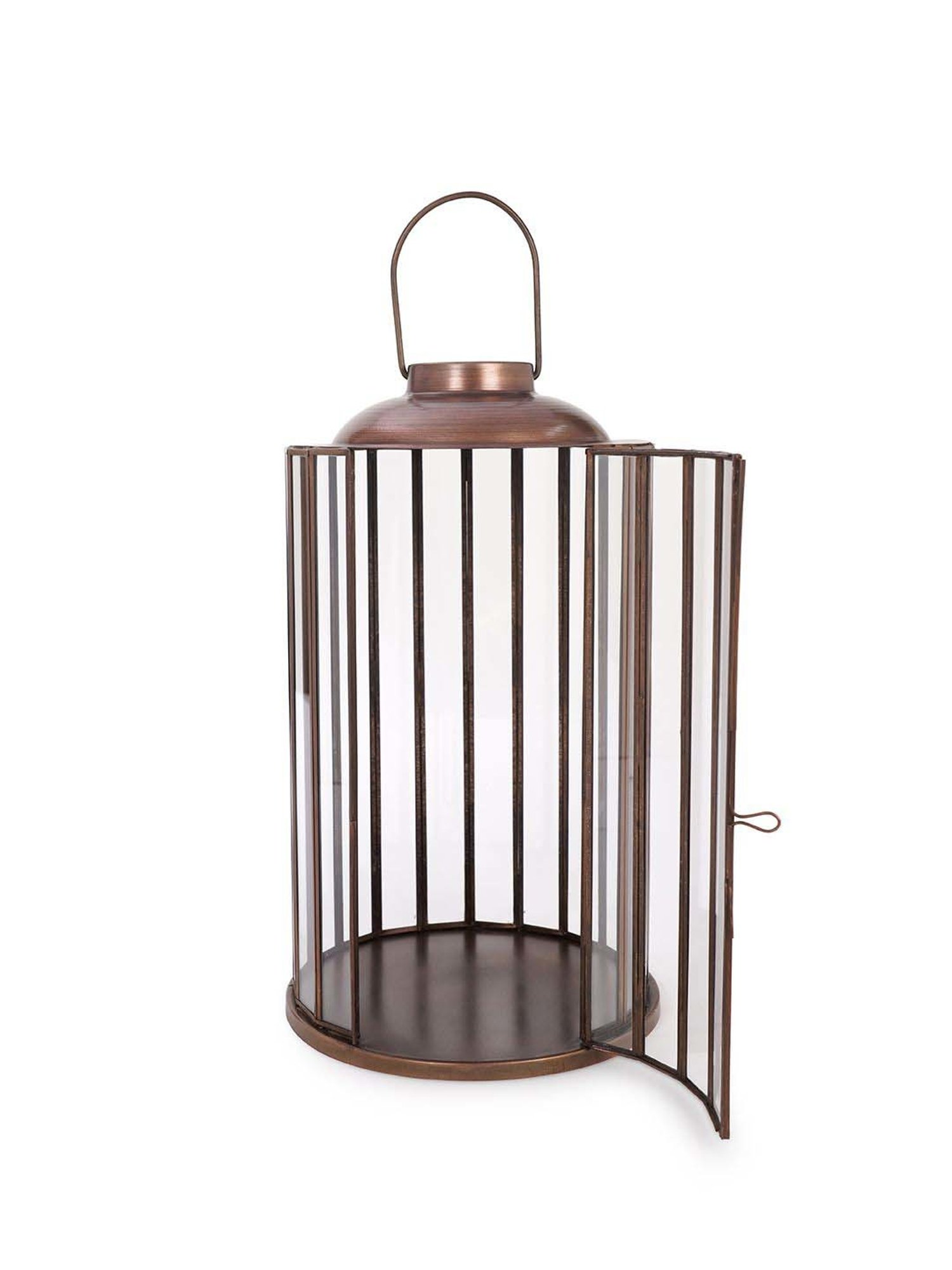 Pure Home and Living Brown Iron Antique Finish Round Lantern