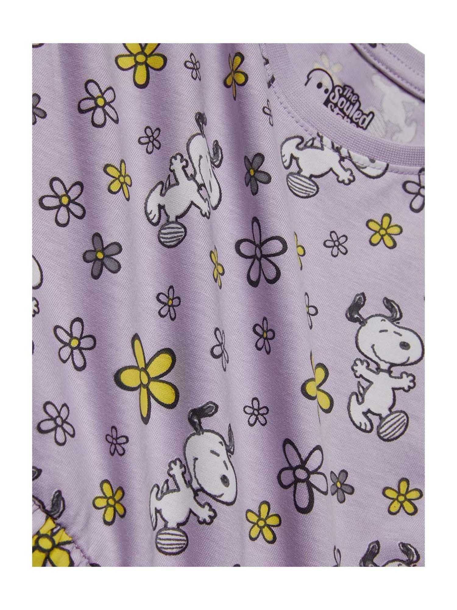The Souled Store Kids Purple Cotton Printed Dress