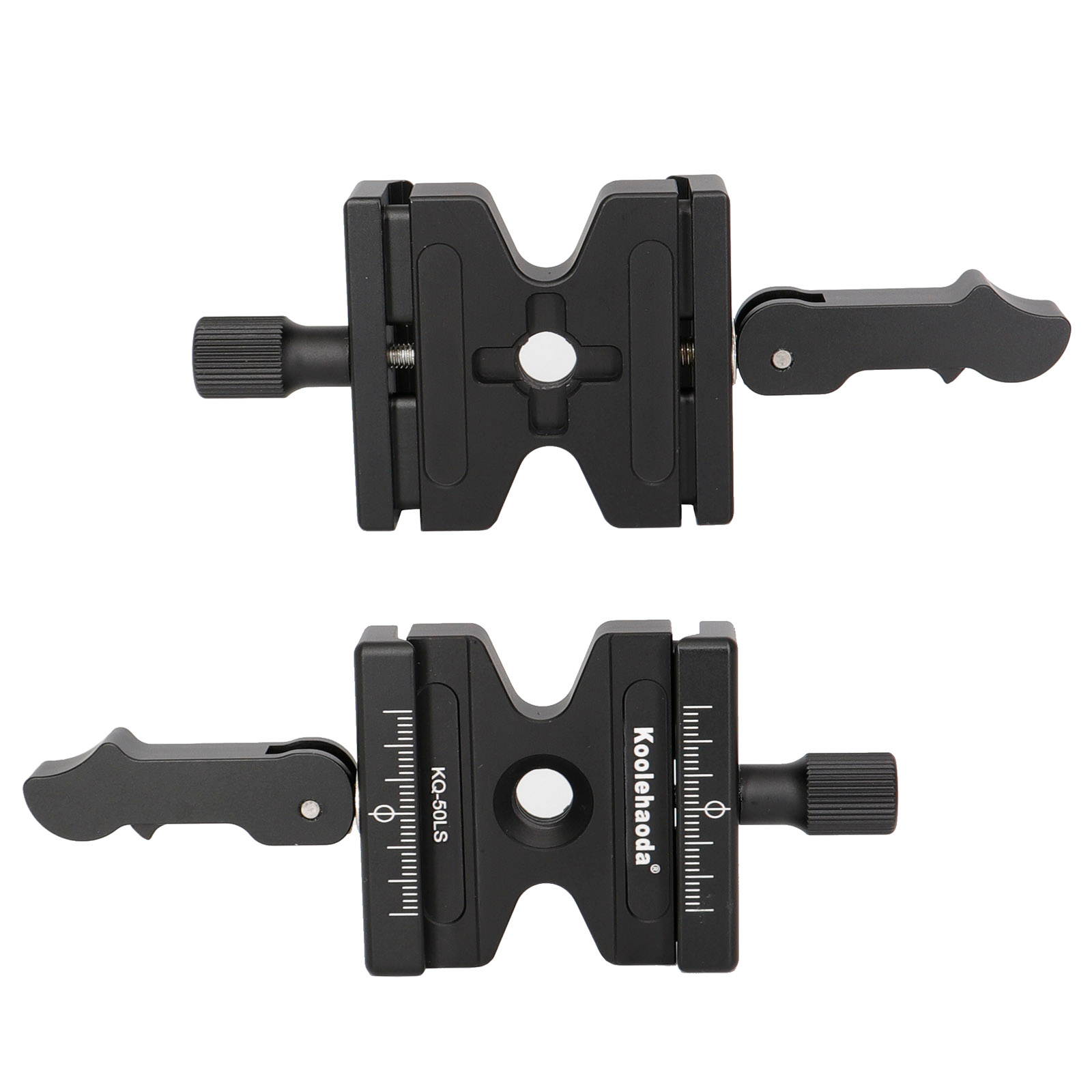 koolehaoda Quick Release Plate Clamp + Quick Release Plate with Adjustable Lever and Knob Solid Aluminum Compatible with AS Standard Interface Ball Head Or Tripod Etc