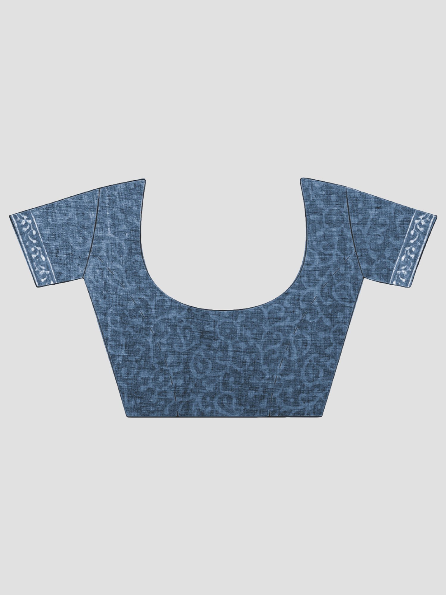 Kalakari India Blue Cotton Printed Saree With Unstitched Blouse