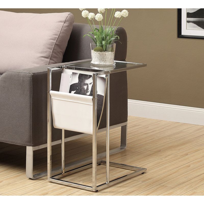Metal Accent Table with Magazine Holder - White - EveryRoom
